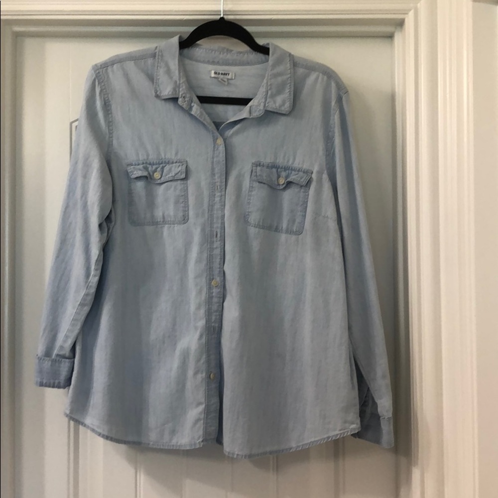 Light Wash Denim Button Down Shirt